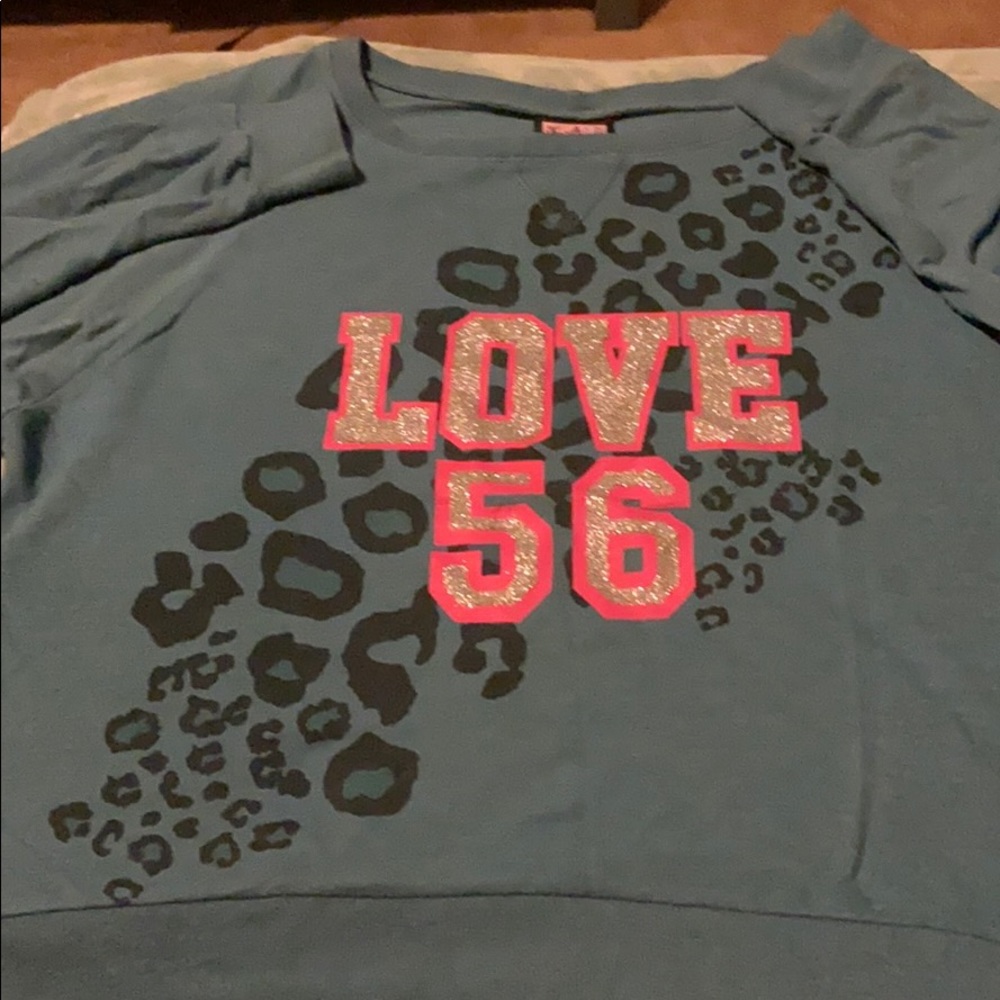 LA Kitty XL Blue Cheetah print Sweater
